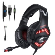 Onikuma K1B Pro Stereo Gaming Headset With Mic With Led Lights For Pc, Ps4, Xbox & Mobiles (Red)
